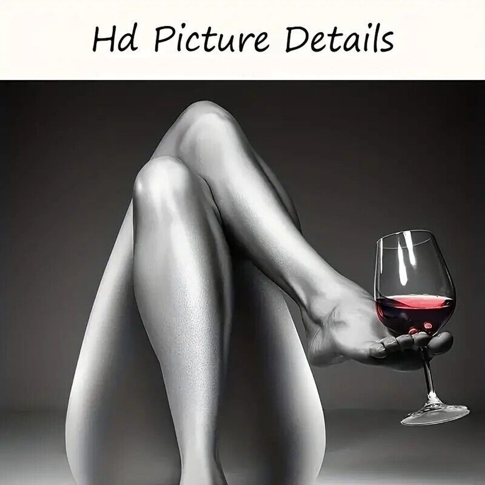 Stunning Woman Holding Wine Glass In Her Toes 16" x 24" Canvas Art Print Home & Garden:Home Décor:Posters & Prints Style Your Walls